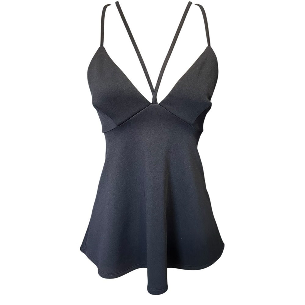 Express Black Cross Front & Back Elegant Top NWOT XS
